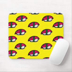 Tapis De Souris Dessin Kawaii Sushi, Rice de poisson et Souris d'a