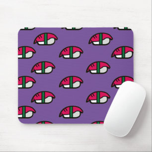 Tapis De Souris Dessin Kawaii Sushi, riz aux poissons et algues
