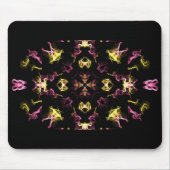 Tapis De Souris Dessin Mandala rose et jaune (Devant)