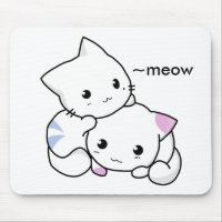 Dessin mignon de chaton de garçon et de fille dans