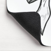 Tapis De Souris Dessin noir et blanc d'arc de ruban (Coin)