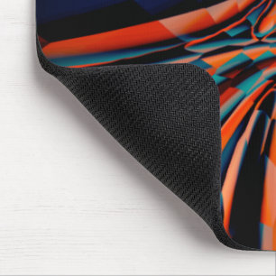 Tapis De Souris Dessin orange des carrés alignés sur une base tord