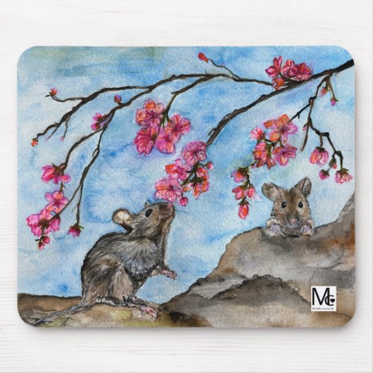 Tapis de souris Dessin original à l'aquarelle (Devant)