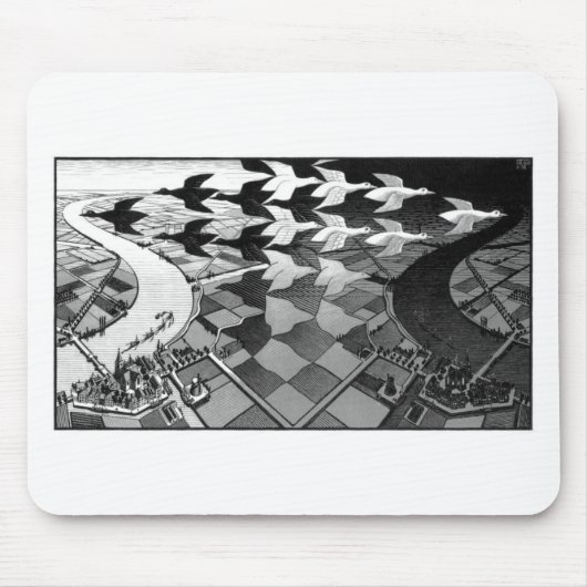 Tapis De Souris Dessin original "jour et nuit" (Devant)