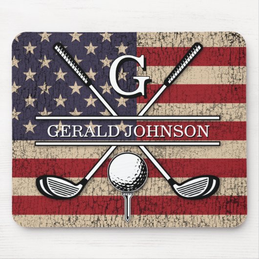 Tapis De Souris Dessin patriotique du drapeau américain (Devant)