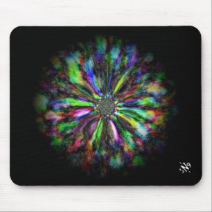Tapis De Souris Dessin psychédélique coloré d'une fleur