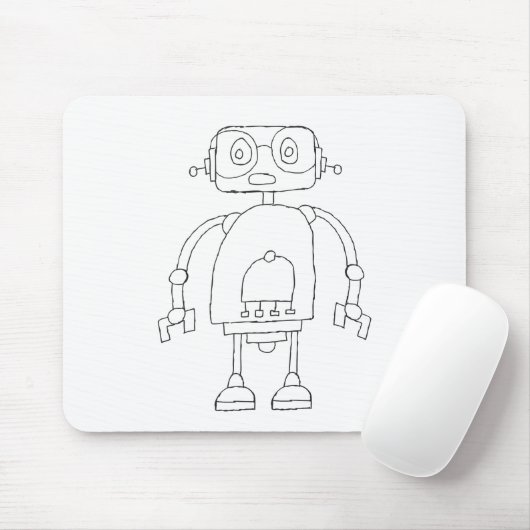 Tapis De Souris Dessin Robot Simple Smart Dessin (Avec souris)