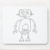 Tapis De Souris Dessin Robot Simple Smart Dessin (Devant)