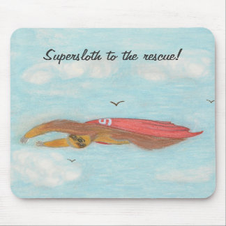 Tapis De Souris Dessin volant Supersloth. Mousepad.