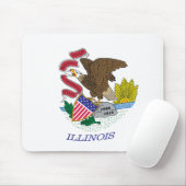 Tapis De Souris Dessous de souris Drapeau de l'Illinois (Avec souris)