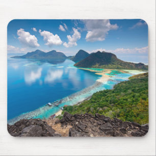 Tapis De Souris Dessus de la belle vue   d'île de Bohey Dulang