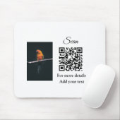 Tapis De Souris Détails simples du nom de l'animal code QR ajouter (Avec souris)
