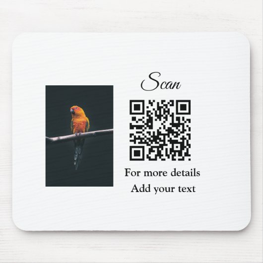 Tapis De Souris Détails simples du nom de l'animal code QR ajouter (Devant)
