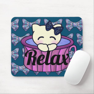 Tapis De Souris Détente Kitty Chat dans Cute Mug