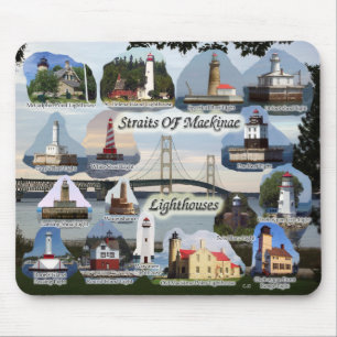 Tapis De Souris Détroit des phares Mackinac mousepad