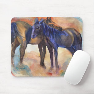 Tapis De Souris Deux Anciens Pals Cheval Ordinateur Souris Pad Art