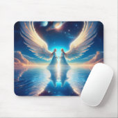 Tapis De Souris Deux anges dans les nuages Mousepad (Avec souris)