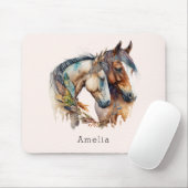 Tapis De Souris Deux beaux chevaux Boho occidental (Avec souris)