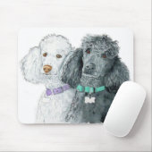 Tapis De Souris Deux caniches Mousepad (Avec souris)
