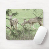 Tapis De Souris Deux cerfs et pins (Avec souris)