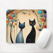 Tapis De Souris Deux chats charmants (Avec souris)
