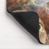 Tapis De Souris Deux chats gris dans l'espace avant une nébuleuse (Coin)