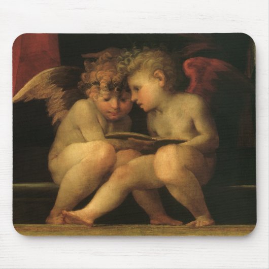 Tapis De Souris Deux Cherubs Lecture par Rosso Fiorentino, Angels (Devant)