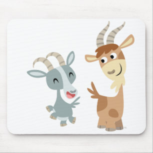 Tapis De Souris Deux chèvres heureuses mignonnes Mousepad de bande