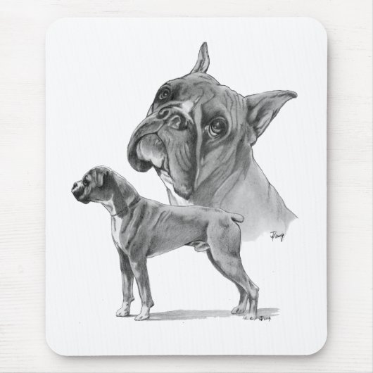 Tapis De Souris Deux chiens de boxeur (Devant)