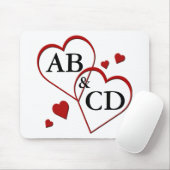Tapis De Souris Deux Coeurs Modèle Mousepad (Avec souris)