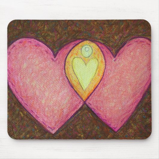 Tapis De Souris Deux coeurs roses Mousepad (Devant)