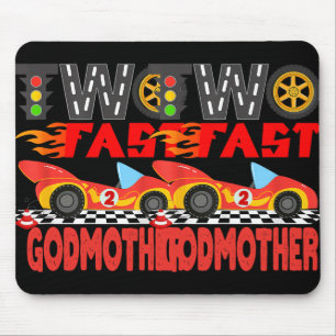 Tapis De Souris Deux Fast Godmère Pit Crew Racing voiture famille