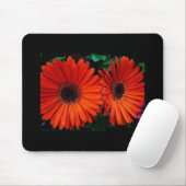 Tapis De Souris deux fleurs marguerites orange (Avec souris)