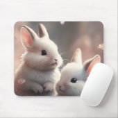 Tapis De Souris Deux lapins mignons avec sakura Mousepad (Avec souris)