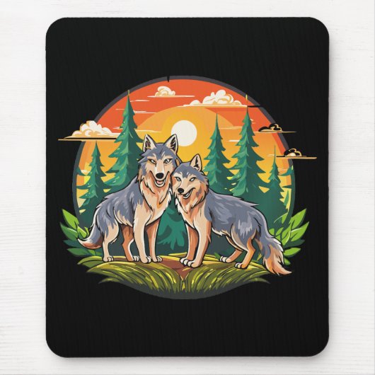 Tapis De Souris Deux loups (Devant)