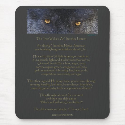 Tapis De Souris Deux loups Cherokee Sagdom Tale Mousepad (Devant)
