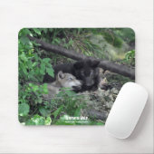 Tapis De Souris Deux loups gris Jouer Faune Nature Photo (Avec souris)