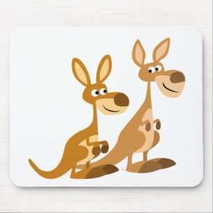 Tapis De Souris Deux mignons caricatures Kangaroos Mousepad
