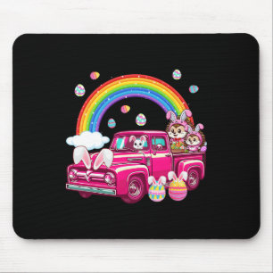 Tapis De Souris Deux Mignons Hérisson De Lapin Sur Camion Chasse P