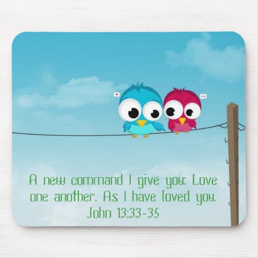 Tapis De Souris Deux oiseaux sur un fil (Devant)