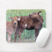 Tapis De Souris Deux Petits Heifers (Avec souris)