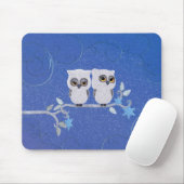 Tapis De Souris Deux petits hiboux blancs (Avec souris)