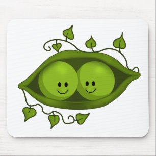 Tapis De Souris Deux Petits Pois Adorables Dans Une Cosse