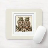 Tapis De Souris Deux pièces Gay Ananas Tiki Head Mariage rétro (Avec souris)
