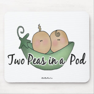 Tapis De Souris Deux pois dans une cosse