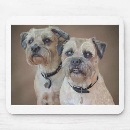 Tapis De Souris Deux terriers de frontière (Devant)