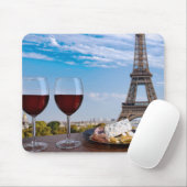 Tapis De Souris Deux verres de vin en café à Paris (Avec souris)