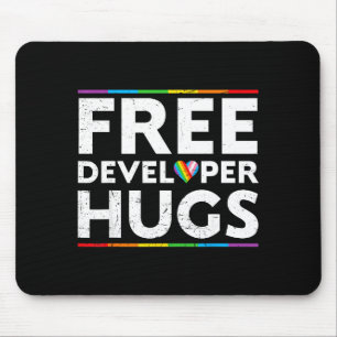 Tapis De Souris Développeur câlins Suprt Lgbt Fiers défilés Arc-en