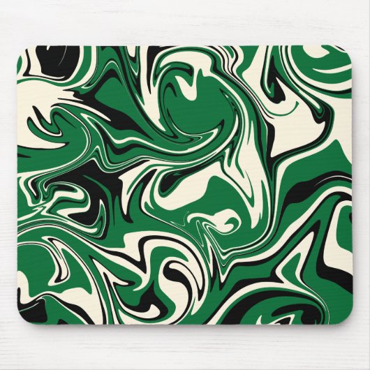 Tapis De Souris Déversement - vert, crème et noir (Devant)