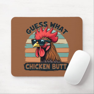 Tapis De Souris Devinez Quel Beurre De Poulet Drôle Rooster Rétro